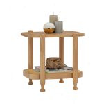 WELDON Full Solid Side Table-Natural - Image 4