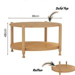 WELDON D80cm Full Solid Round Coffee Table-Natural - Image 8