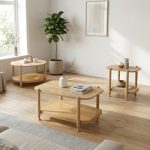 WELDON D80cm Full Solid Round Coffee Table-Natural - Image 2