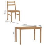 RIVEN Full Solid 4 Seater Dining Set-Natural - Image 4