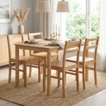 RIVEN Full Solid 4 Seater Dining Set-Natural