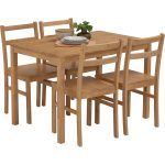 RIVEN Full Solid 4 Seater Dining Set-Natural - Image 2