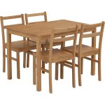 RIVEN Full Solid 4 Seater Dining Set-Natural - Image 3