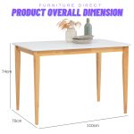 NAIDA 4 Seater Dining Set-White - Image 8