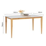 DIMORA 4 Seater Dining Set-Natural+White - Image 6