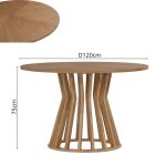 DOMIC 4 Seater Round Dining Set-Oak - Image 4