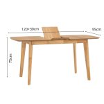 ADAM 120+30cm Extension Dining Table-Natural - Image 4