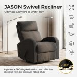 JASON Pull Handle Swivel Recliner-Grey - Image 3