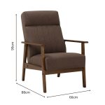 SABBIA Wooden Lounge Chair-Dark Brown - Image 3