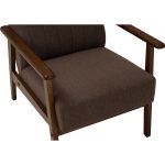 SABBIA Wooden Lounge Chair-Dark Brown - Image 5