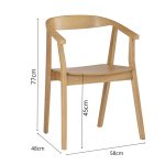 DIMORA 4 Seater Dining Set-Natural+White - Image 5