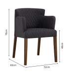 RHODA Dining Arm Chair-Grey - Image 3