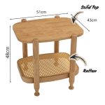 WELDON Full Solid Side Table-Natural - Image 5