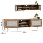 DALLAS 180cm TV Cabinet-Wotan Oak - Image 2