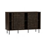 BROZO 120cm 3 Sliding Doors Sideboard-Walnut - Image 7