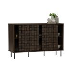 BROZO 120cm 3 Sliding Doors Sideboard-Walnut - Image 6