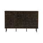 BROZO 120cm 3 Sliding Doors Sideboard-Walnut - Image 5