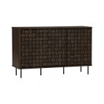 BROZO 120cm 3 Sliding Doors Sideboard-Walnut - Image 2