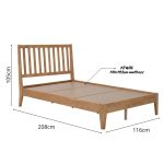 CREMA Super Single Wooden Bedframe-Oak - Image 3