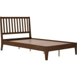 CREMA Super Single Wooden Bedframe-Walnut - Image 4