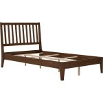 CREMA Super Single Wooden Bedframe-Walnut - Image 5