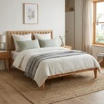 CIELO Queen Size Wooden Bed Frame-Natural - Image 2