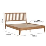 CIELO Queen Size Wooden Bed Frame-Natural - Image 4