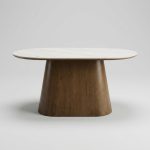 AMATA 150-210cm Oval Shaped Sintered Stone Dining Table-Walnut - Image 5
