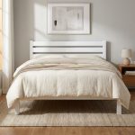 ANJU Queen Size Wooden Bed Frame-White