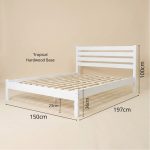 ANJU Queen Size Wooden Bed Frame-White - Image 4