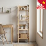 ARCO Solid Wood 4 Tier Folding Shelf Rack-Natural
