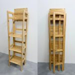 ARCO Solid Wood 4 Tier Folding Shelf Rack-Natural - Image 3
