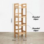 ARCO Solid Wood 4 Tier Folding Shelf Rack-Natural - Image 4