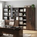 BALCONE Melamine Modular Filling Cabinet With Lock-Walnut - Image 2