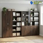 BALCONE Melamine Modular Filling Cabinet With Lock-Walnut