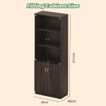 BALCONE Melamine Modular Filling Cabinet With Lock-Walnut - Image 7