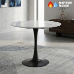 BECKI D80cm Sintered Stone Round Table-Black