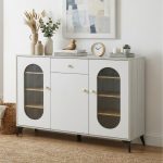 BORGO 120cm 3 Door 1 Drawer Sideboard-Grey+White - Image 2