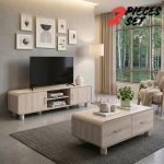 [Package] BELLUNO 180cm 2 In 1 Living Set-White Wash