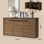 CAPRI 160cm 3 Door Sideboard-Walnut - Image 5