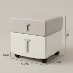 COMO 2 Drawers Bedside Table-Ivory - Image 3