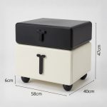 COMO 2 Drawers Bedside Table-Black - Image 3