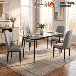 CASTELLO 4 Seater Sintered Stone Dining Set-Grey Top