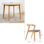 DARA 4 Seater Round Dining Set-Oak - Image 9