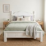 DEVONA Wooden King Size Bed Frame-White