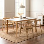DIMORA 4 Seater Dining Set-Natural+White - Image 2