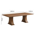 DOLCE 240cm 10 Seater Dining Table-Walnut - Image 5