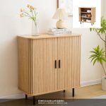 EVALIS Sliding Door Compact Side Board-Oak - Image 3