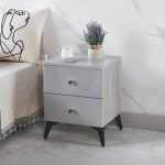 VARESE 2 Drawers Bedside Table-Grey - Image 2