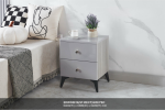 VARESE 2 Drawers Bedside Table-Grey - Image 4